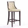 Manhattan Comfort Fifth Avenue 45 in. Cream and Walnut Beech Wood Bar Stool Front Angle