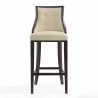Manhattan Comfort Fifth Avenue 45 in. Cream and Walnut Beech Wood Bar Stool Front - Manhattan Comfort Fifth Avenue 45 in. Cream and Walnut Beech Wood Bar Stool Front