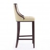 Manhattan Comfort Fifth Avenue 45 in. Cream and Walnut Beech Wood Bar Stool Side