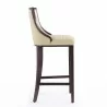 Manhattan Comfort Fifth Avenue 45 in. Cream and Walnut Beech Wood Bar Stool Side - Manhattan Comfort Fifth Avenue 45 in. Cream and Walnut Beech Wood Bar Stool Side