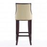 Manhattan Comfort Fifth Avenue 45 in. Cream and Walnut Beech Wood Bar Stool Back