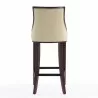 Manhattan Comfort Fifth Avenue 45 in. Cream and Walnut Beech Wood Bar Stool Back - Manhattan Comfort Fifth Avenue 45 in. Cream and Walnut Beech Wood Bar Stool Back