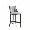 Manhattan Comfort Fifth Avenue Faux Leather Barstool in Light Grey Side - Manhattan Comfort Fifth Avenue Faux Leather Barstool in Light Grey Side