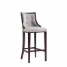 Manhattan Comfort Fifth Avenue Faux Leather Barstool in Light Grey Side