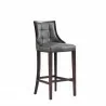 Manhattan Comfort Fifth Avenue Faux Leather Barstool in Pebble Grey Side - Manhattan Comfort Fifth Avenue Faux Leather Barstool in Pebble Grey Side