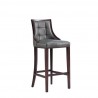 Manhattan Comfort Fifth Avenue Faux Leather Barstool in Pebble Grey Side