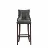 Manhattan Comfort Fifth Avenue Faux Leather Barstool in Pebble Grey Front - Manhattan Comfort Fifth Avenue Faux Leather Barstool in Pebble Grey Front