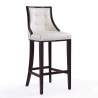Manhattan Comfort Fifth Avenue 45 in. Pearl White and Walnut Beech Wood Bar Stool