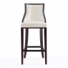 Manhattan Comfort Fifth Avenue 45 in. Pearl White and Walnut Beech Wood Bar Stool Front