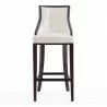 Manhattan Comfort Fifth Avenue 45 in. Pearl White and Walnut Beech Wood Bar Stool Front - Manhattan Comfort Fifth Avenue 45 in. Pearl White and Walnut Beech Wood Bar Stool Front