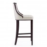 Manhattan Comfort Fifth Avenue 45 in. Pearl White and Walnut Beech Wood Bar Stool Side