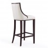 Manhattan Comfort Fifth Avenue 45 in. Pearl White and Walnut Beech Wood Bar Stool Back