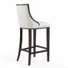 Manhattan Comfort Fifth Avenue 45 in. Pearl White and Walnut Beech Wood Bar Stool Back - Manhattan Comfort Fifth Avenue 45 in. Pearl White and Walnut Beech Wood Bar Stool Back
