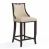 Manhattan Comfort Emperor 41 in. Cream and Walnut Beech Wood Bar Stool - Manhattan Comfort Emperor 41 in. Cream and Walnut Beech Wood Bar Stool