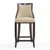 Manhattan Comfort Emperor 41 in. Cream and Walnut Beech Wood Bar Stool Front - Manhattan Comfort Emperor 41 in. Cream and Walnut Beech Wood Bar Stool Front