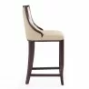 Manhattan Comfort Emperor 41 in. Cream and Walnut Beech Wood Bar Stool Side - Manhattan Comfort Emperor 41 in. Cream and Walnut Beech Wood Bar Stool Side