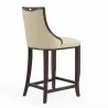 Manhattan Comfort Emperor 41 in. Cream and Walnut Beech Wood Bar Stool  - Manhattan Comfort Emperor 41 in. Cream and Walnut Beech Wood Bar Stool 