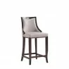 Manhattan Comfort Emperor Faux Leather Barstool in Light Grey Side - Manhattan Comfort Emperor Faux Leather Barstool in Light Grey Side