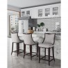 Manhattan Comfort Emperor Faux Leather Barstool in Light Grey Set
