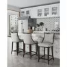 Manhattan Comfort Emperor Faux Leather Barstool in Light Grey Set - Manhattan Comfort Emperor Faux Leather Barstool in Light Grey Set