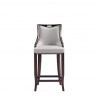 Manhattan Comfort Emperor Faux Leather Barstool in Light Grey Front