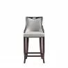 Manhattan Comfort Emperor Faux Leather Barstool in Light Grey Front - Manhattan Comfort Emperor Faux Leather Barstool in Light Grey Front