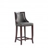 Manhattan Comfort Emperor Faux Leather Barstool in Pebble Grey Side