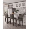 Manhattan Comfort Emperor Faux Leather Barstool in Pebble Grey Set