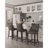 Manhattan Comfort Emperor Faux Leather Barstool in Pebble Grey Set - Manhattan Comfort Emperor Faux Leather Barstool in Pebble Grey Set