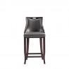 Manhattan Comfort Emperor Faux Leather Barstool in Pebble Grey Front