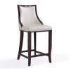 Manhattan Comfort Fifth Avenue 45 in. Pearl White and Walnut Beech Wood Bar Stool Side