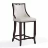 Manhattan Comfort Fifth Avenue 45 in. Pearl White and Walnut Beech Wood Bar Stool Side - Manhattan Comfort Fifth Avenue 45 in. Pearl White and Walnut Beech Wood Bar Stool Side