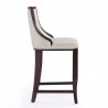 Manhattan Comfort Fifth Avenue 45 in. Pearl White and Walnut Beech Wood Bar Stool Side