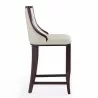 Manhattan Comfort Fifth Avenue 45 in. Pearl White and Walnut Beech Wood Bar Stool Side - Manhattan Comfort Fifth Avenue 45 in. Pearl White and Walnut Beech Wood Bar Stool Side