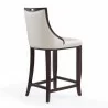 Manhattan Comfort Fifth Avenue 45 in. Pearl White and Walnut Beech Wood Bar Stool Back - Manhattan Comfort Fifth Avenue 45 in. Pearl White and Walnut Beech Wood Bar Stool Back