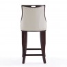 Manhattan Comfort Fifth Avenue 45 in. Pearl White and Walnut Beech Wood Bar Stool Back