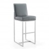 Manhattan Comfort Element 42.13 in. Graphite and Polished Chrome Stainless Steel Bar Stool