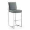 Manhattan Comfort Element 42.13 in. Graphite and Polished Chrome Stainless Steel Bar Stool - Manhattan Comfort Element 42.13 in. Graphite and Polished Chrome Stainless Steel Bar Stool