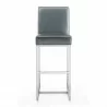 Manhattan Comfort Element 42.13 in. Graphite and Polished Chrome Stainless Steel Bar Stool Front - Manhattan Comfort Element 42.13 in. Graphite and Polished Chrome Stainless Steel Bar Stool Front