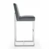 Manhattan Comfort Element 42.13 in. Graphite and Polished Chrome Stainless Steel Bar Stool Side - Manhattan Comfort Element 42.13 in. Graphite and Polished Chrome Stainless Steel Bar Stool Side
