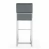 Manhattan Comfort Element 42.13 in. Graphite and Polished Chrome Stainless Steel Bar Stool Back - Manhattan Comfort Element 42.13 in. Graphite and Polished Chrome Stainless Steel Bar Stool Back