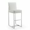 Manhattan Comfort Element 42.13 in. Pearl White and Polished Chrome Stainless Steel Bar Stool - Manhattan Comfort Element 42.13 in. Pearl White and Polished Chrome Stainless Steel Bar Stool