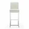 Manhattan Comfort Element 42.13 in. Pearl White and Polished Chrome Stainless Steel Bar Stool Front - Manhattan Comfort Element 42.13 in. Pearl White and Polished Chrome Stainless Steel Bar Stool Front