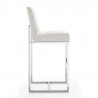 Manhattan Comfort Element 42.13 in. Pearl White and Polished Chrome Stainless Steel Bar Stool Side