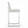Manhattan Comfort Element 42.13 in. Pearl White and Polished Chrome Stainless Steel Bar Stool Side - Manhattan Comfort Element 42.13 in. Pearl White and Polished Chrome Stainless Steel Bar Stool Side