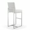 Manhattan Comfort Element 42.13 in. Pearl White and Polished Chrome Stainless Steel Bar Stool  - Manhattan Comfort Element 42.13 in. Pearl White and Polished Chrome Stainless Steel Bar Stool 