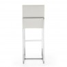 Manhattan Comfort Element 42.13 in. Pearl White and Polished Chrome Stainless Steel Bar Stool Back