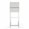 Manhattan Comfort Element 42.13 in. Pearl White and Polished Chrome Stainless Steel Bar Stool Back - Manhattan Comfort Element 42.13 in. Pearl White and Polished Chrome Stainless Steel Bar Stool Back