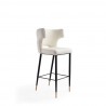 Manhattan Comfort Holguin 41.34 in. Cream, Black and Gold Wooden Barstool Side Angle