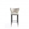 Manhattan Comfort Holguin 41.34 in. Cream, Black and Gold Wooden Barstool Front
